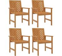 vidaXL Chaises de jardin 4 pcs. Bois massif acacia