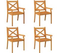 vidaXL Chaises de jardin 4 pcs. Bois massif acacia