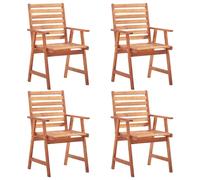 vidaXL Chaises de jardin Bois massif acacia Lot de 4