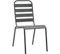 vidaXL Chaises de jardin 4 pcs. Design à lattes acier gris foncé