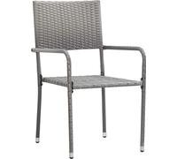 vidaXL Chaises de jardin lot de 4 empilables Polyrattan Gris
