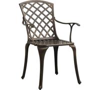 vidaXL Chaises de jardin 4 pcs. Fonte d'aluminium Bronzes