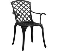 vidaXL Chaises de jardin 4 pcs. Fonte d'aluminium noir