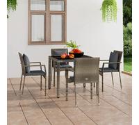 vidaXL Chaises de jardin 4 pcs gris résine