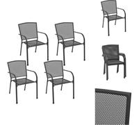vidaXL Chaises de jardin 4 pcs. Mesh-Design Anthracite Acier - Chaises de jardin