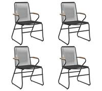 vidaXL Chaises de jardin 4 pcs noir 58x59x85,5 cm PVC rotin