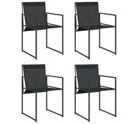 vidaXL Chaises de jardin 4 pcs. noir acier et textilène