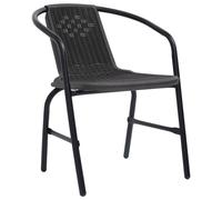 vidaXL Chaises de jardin 4 pcs. Plastique aspect rotin et acier 110 kg
