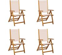 vidaXL Chaises de jardin 4 pcs. Pliable Bois massif Acacia et Textilène
