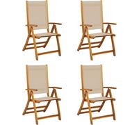 vidaXL Chaises de jardin 4 pcs. Pliable Bois massif Acacia et Textilène