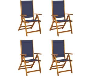 vidaXL Chaises de jardin 4 pcs. Pliable Bois massif Acacia et Textilène