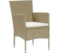 vidaXL Chaises de jardin 4 pcs. Poly rotin beige