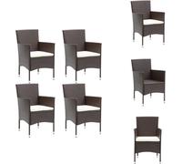 vidaXL Chaises de jardin 4 pcs. Poly Rotin Marron - Chaises de jardin