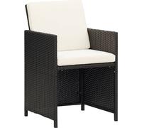 vidaXL Chaises de jardin 4 pcs. Poly rotin noir