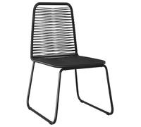 vidaXL Chaises de jardin 4 pcs. Poly rotin noir