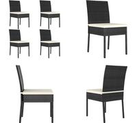 vidaXL Chaises de jardin 4 pcs. Poly Rotin Noir - Chaise de salle à manger - Chaise de jardin - Chaise de jardin