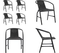 vidaXL Chaises de jardin 4 pcs. Rattan Optik Plastique et acier 110 kg - Chaise de jardin - Chaises de jardin - Chaise d'extérieur - Chaise de terrasse