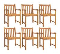 vidaXL Chaises de jardin 6 pcs. 56x55,5x90 cm bois massif acacia