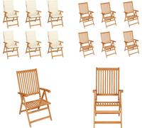 vidaXL Chaises de jardin 6 pcs. avec coussin crème bois massif teck - Chaise de jardin - Chaises de jardin - Chaise pliante