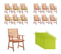 vidaXL Chaises de jardin 6 pcs. avec coussins Acacia massif - Chaise de jardin - Chaise de jardin en bois - Holz Gartenstühle