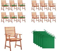vidaXL Chaises de jardin 6 pcs. avec coussins Acacia massif - Chaise de jardin - Chaise de jardin en bois - Holz Gartenstühle