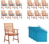 vidaXL Chaises de jardin 6 pcs. avec coussins Acacia massif - Chaise de jardin - Chaise de jardin en bois - Holz Gartenstühle