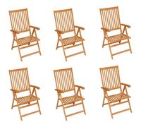 vidaXL Chaises de jardin 6 pcs. en teck massif avec coussins beiges