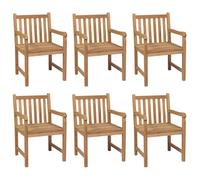 vidaXL Chaises de jardin 6 pcs. avec coussins bleu clair teck massif
