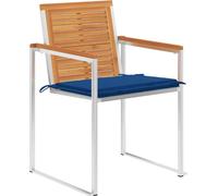 vidaXL Chaises de jardin Lot de 6 avec coussins en bois massif d'acacia