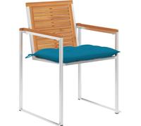 vidaXL Chaises de jardin 6 pcs. avec coussins bois massif acacia