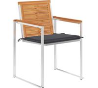vidaXL Chaises de jardin 6 pcs. avec coussins bois massif acacia