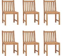 vidaXL Chaises de jardin 6 pcs. avec coussins teck massif