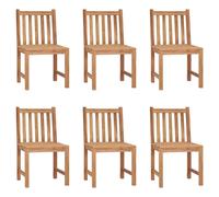 vidaXL Chaises de jardin 6 pcs. avec coussins teck massif