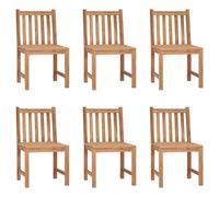vidaXL Chaises de jardin 6 pcs en teck massif avec coussins