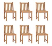 vidaXL Chaises de jardin 6 pcs. avec coussins teck massif