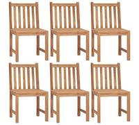 vidaXL Chaises de jardin 6 pcs. avec coussins teck massif