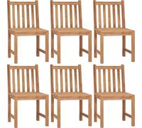vidaXL Chaises de jardin 6 pcs. avec coussins teck massif