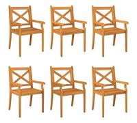 vidaXL Chaises de jardin 6 pcs. Bois massif acacia