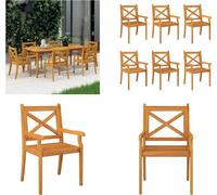 vidaXL Chaises de jardin 6 pcs. Bois massif acacia - Chaise de salle à manger - Chaise de cuisine