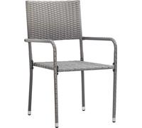 vidaXL Chaises de jardin 6 pcs. empilables Gris Polyrattan