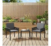 vidaXL Chaises de jardin, lot de 6, noir et gris foncé, en polyrotin