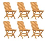 vidaXL Chaises de jardin 6 pcs. Pliable 47x47x89 cm bois massif teck