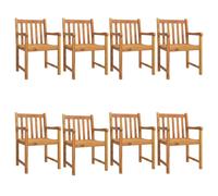vidaXL Chaises de jardin 8 pcs. 56x55,5x90 cm bois massif acacia