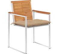 vidaXL Chaises de jardin Lot de 8 avec coussins en acacia massif