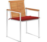 vidaXL – Chaises de jardin – Lot de 8 avec coussins – Bois massif acacia