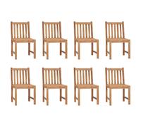 vidaXL Chaises de jardin 8 pcs. avec coussins teck massif
