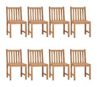 vidaXL Chaises de jardin 8 pcs. avec coussins teck massif