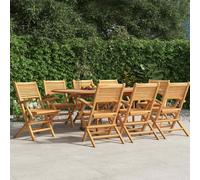 vidaXL Chaises de jardin pliantes lot de 8 55x62x90 cm bois massif teck