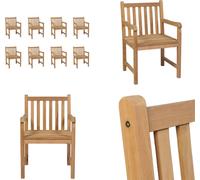 vidaXL Chaises de jardin 8 pièces Bois massif Teck - Chaise de jardin - Chaises de jardin - Chaise d'extérieur - Chaises d'extérieur