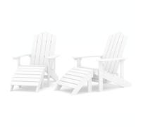 vidaXL Chaises de jardin Adirondack 2 pcs. avec tabourets HDPE blanc
